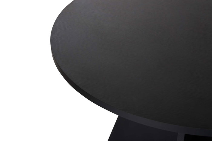 Hanah Home Mesa de Comedor 120x120 cm, Tablero de Melamina Negro Madera, Robusta 60 kg de Carga, Grosor 25 mm - Virella Wood Black